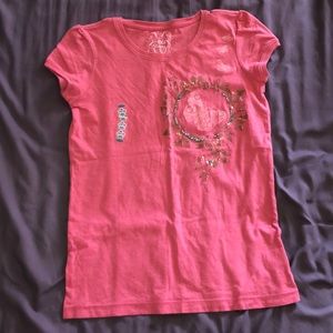 old navy juniors pink butterfly shirt sleeve shirt